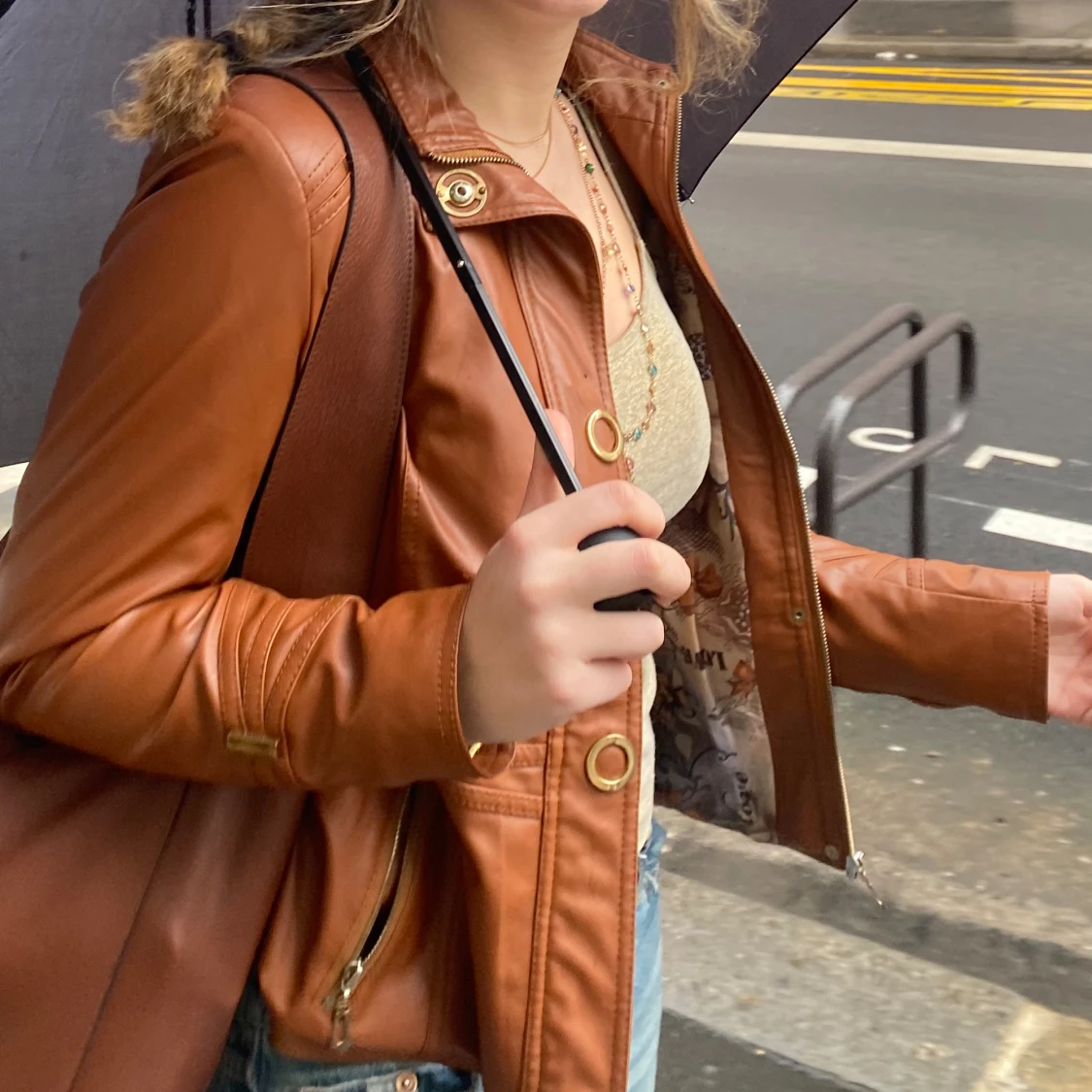Brown leather jacket  - 90