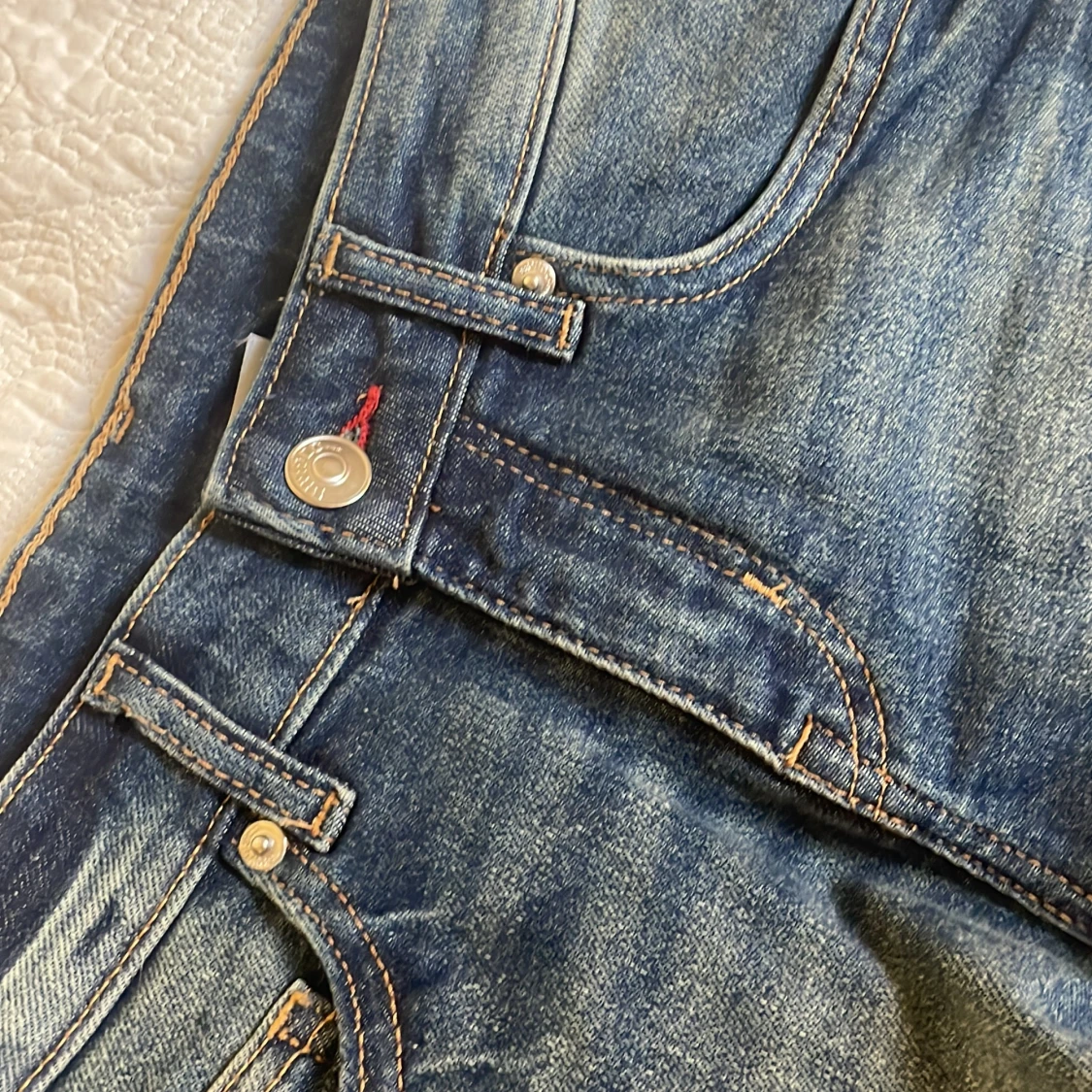 Lågmidjade jeansshorts - 2