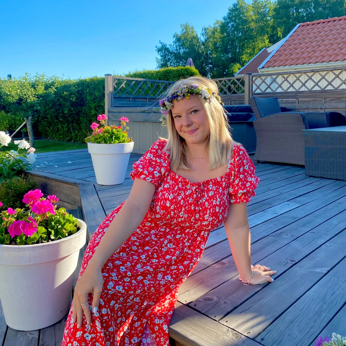 Röd långklänning  - 90