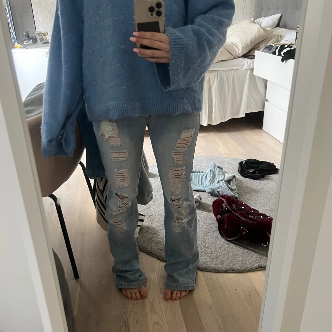 Lågmidjade bootcut  jeans  - 93