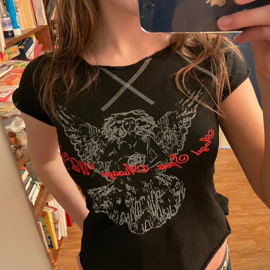 Tight t-shirt/topp med snyggt tryck🔥🔥 - 90