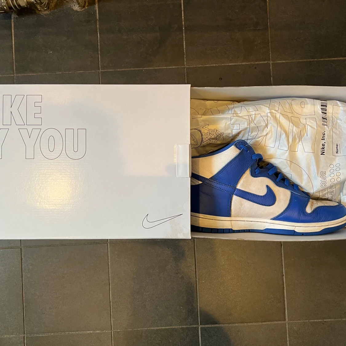 Blå/Vit Nike dunk high - 90