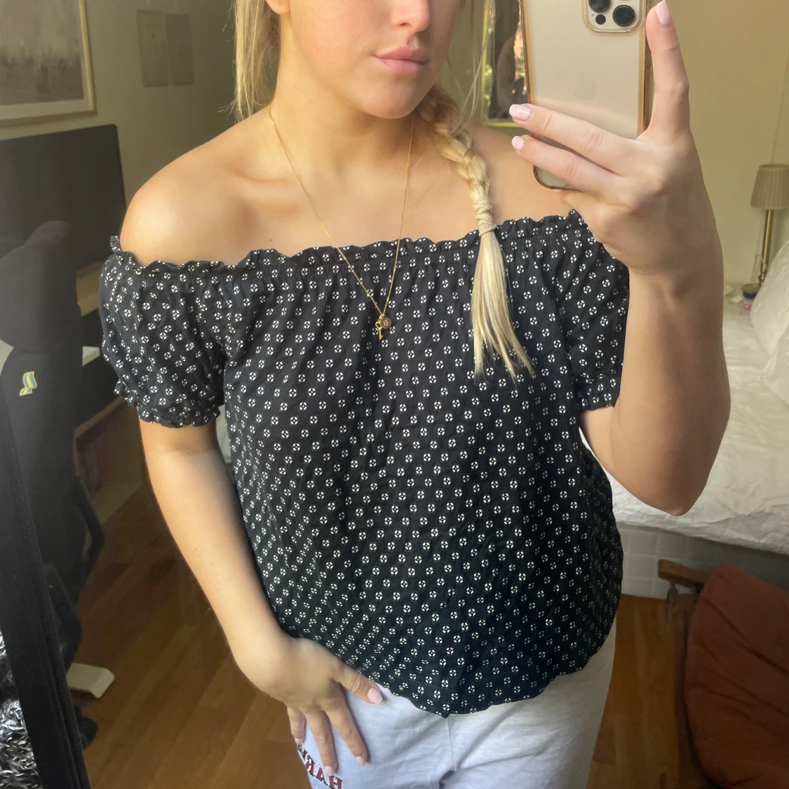 Prickig-mönstrad topp