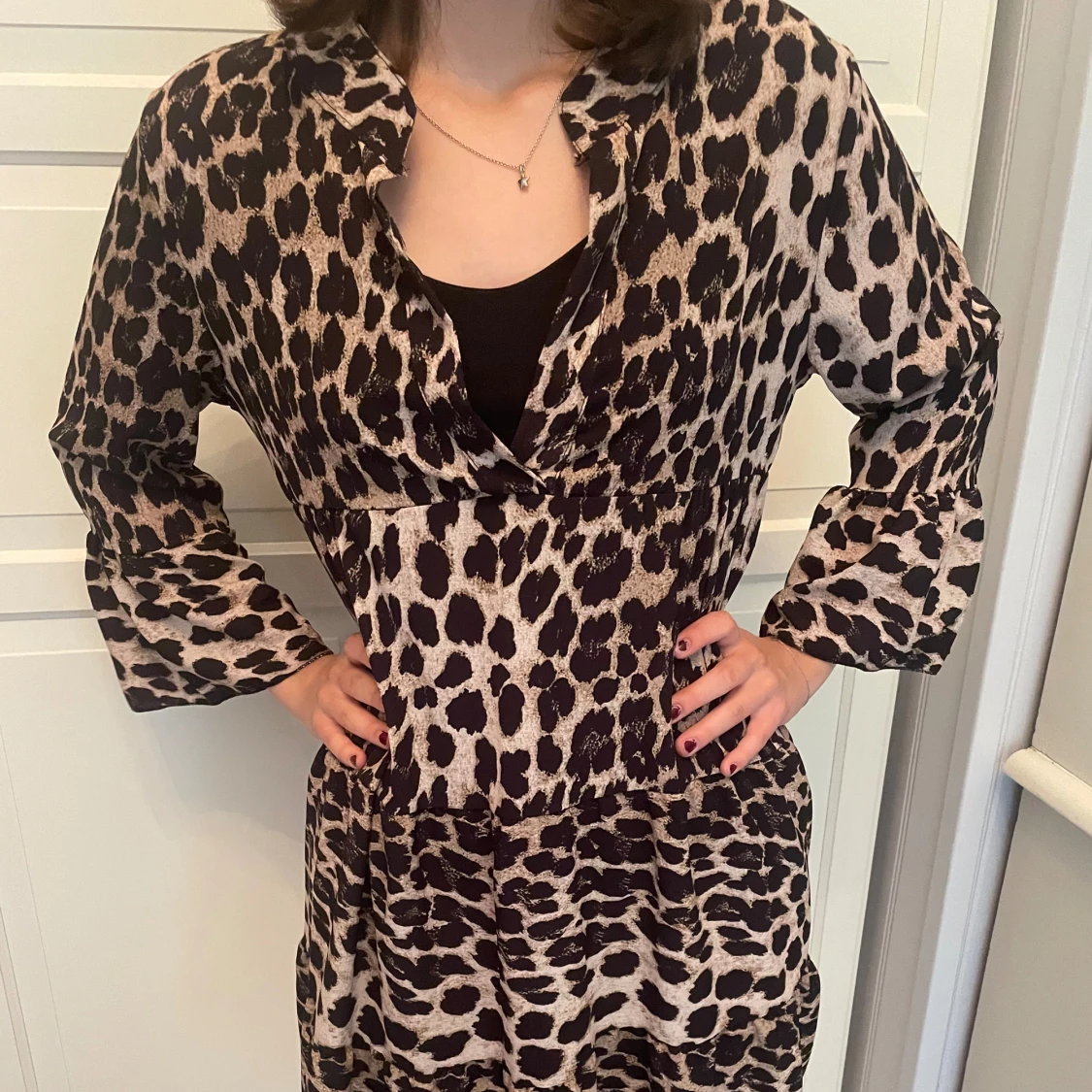 Leopard mönstrad mini klänning - 90