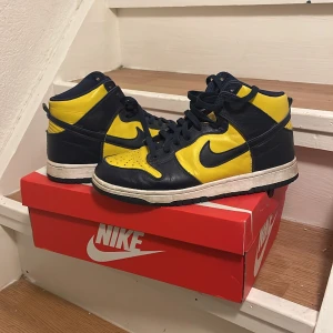 Nike dunk high Michigan 2020 strl 43 - Nike dunk high Michigan 2020 storlek 43 i bra skick! Säljs på grund av att det inte används och den såhär bra skor ska inte bara ligga och skräpa!