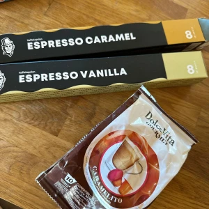 Kaffekapslar - 1 kapsel tagen ur espresso caramel resten är oöppnade. Säljes pga köpte fel