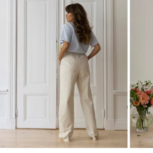 Djerf summer pants, strl M - Djerf summer pants strl M. De perfekta sommarbyxorna, passar till allt! Sparsamt använda, i gott skick!  Säljes då de är lite för stora. Nypris 1600. Utsålda på hemsidan. Färg sand, tänk beige cremevit.  Som linnebyxor, men tjockare & mer hållbar  