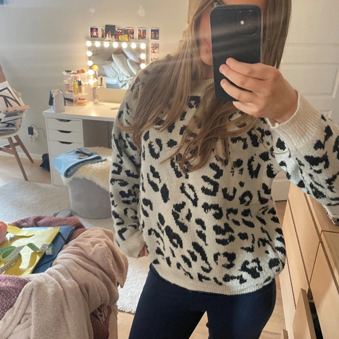 leopard stickad tröja!! - 90