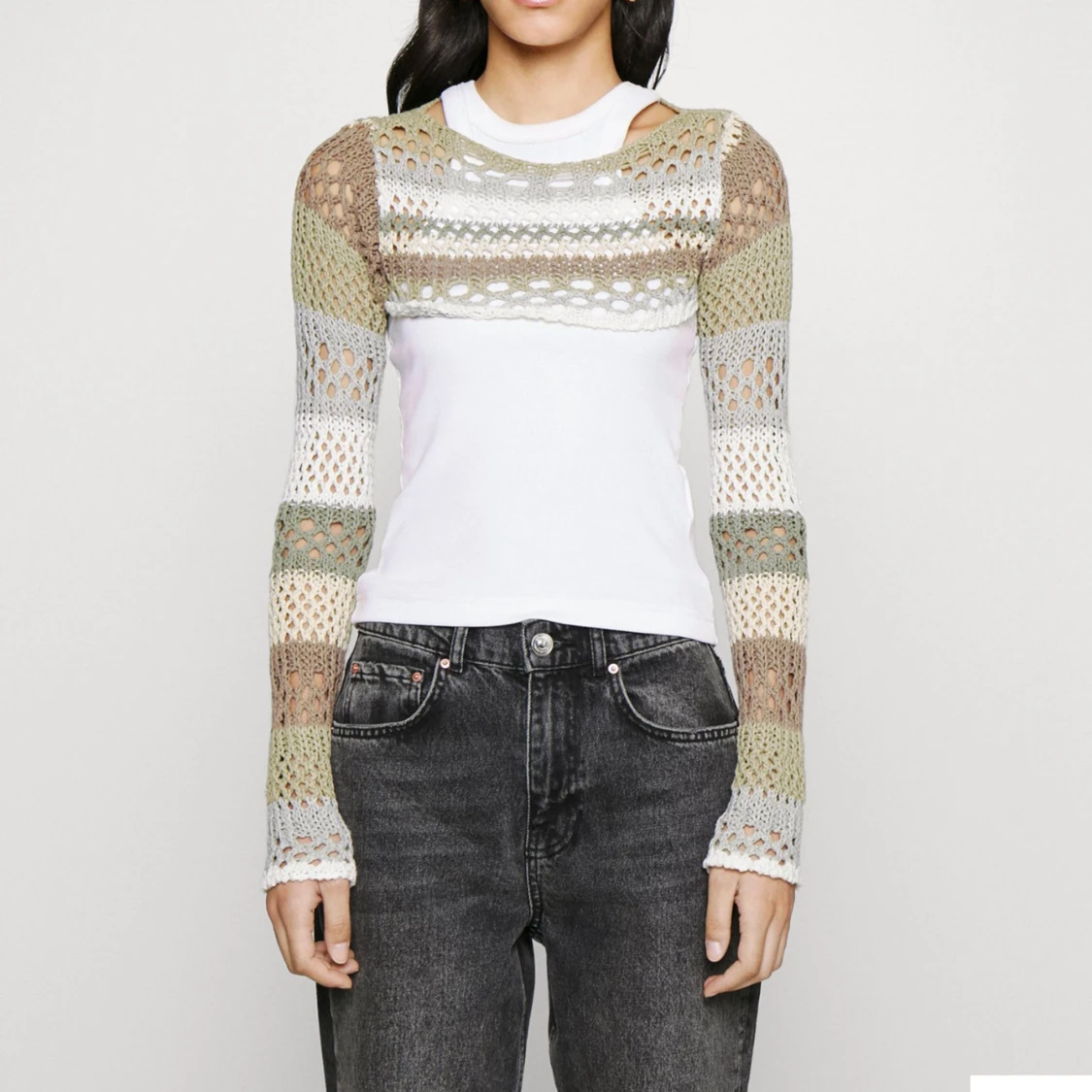 Virkad/stickad bolero   - 90