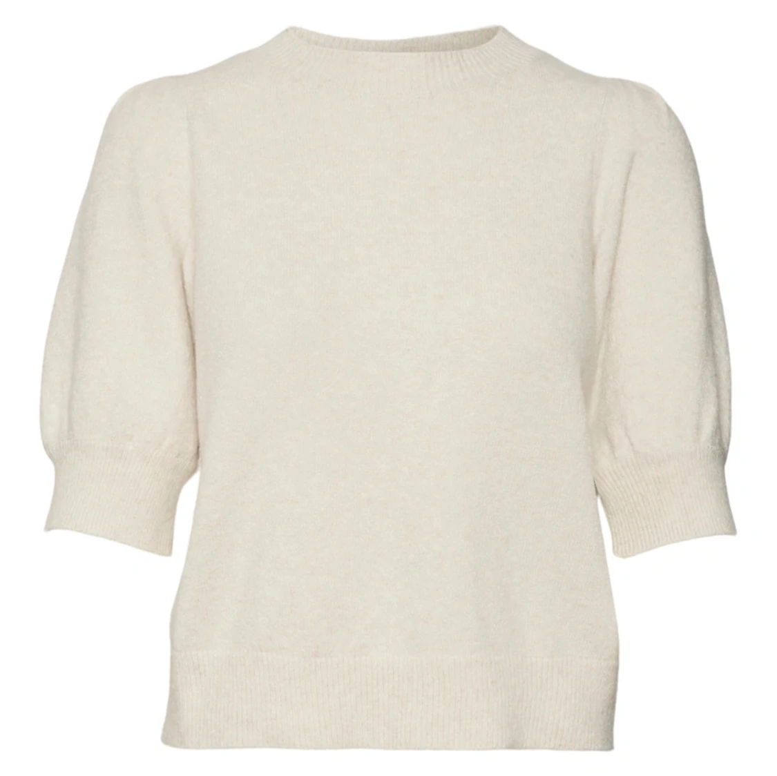 Stickad veromoda tröja med korta ärmar