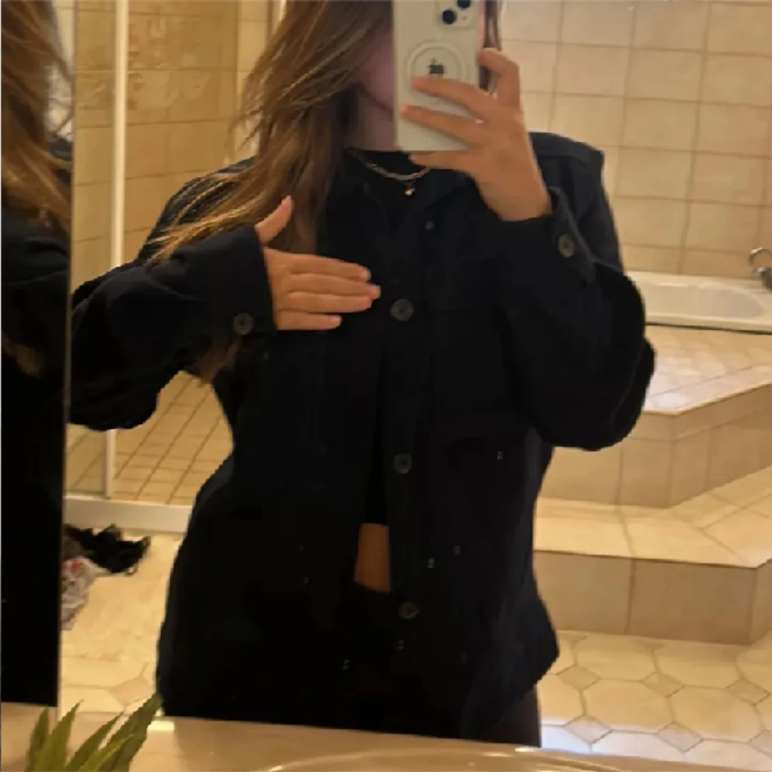 Svart overshirt - 90