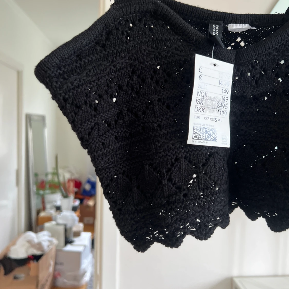 Svart virkad topp - 91