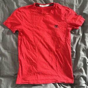 Calvin Klein T-Shirt - Säljer nu denna röda Calvin Klein T-Shirt då den ej passar mig och behöver rensa garderoben. T-shirten är använd men är fortfarande i toppen skick! Storleken är S.  