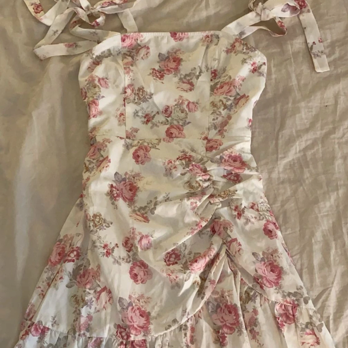 Rosa vit sommarklänning 