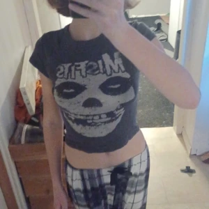 Grå/svart croppad t-shirt - Säljer då den ej används! Använd max 7 ggr!❗️Strl XXS men känns som XS/S❗️ Omkrets:66cm    längd:43cm