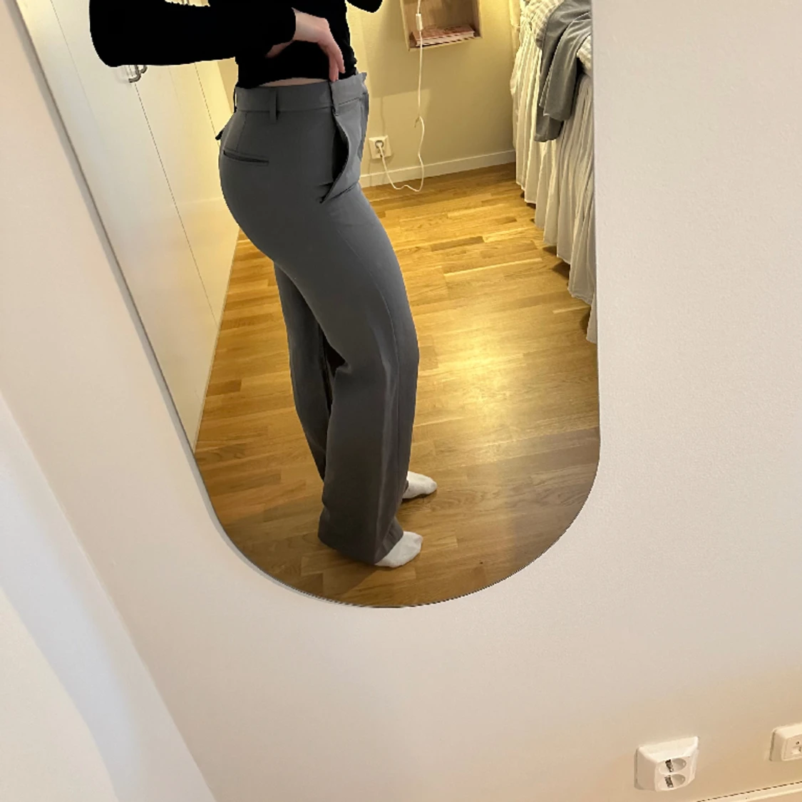 Grön/gråa kostymbyxor - 91