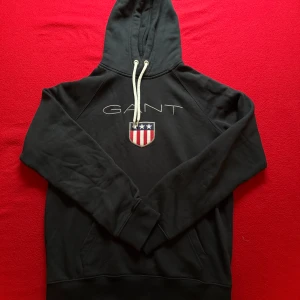 Svart hoodie från GANT - Säljer en svart hoodie från GANT. Är i nyskick och inga problem med den. 