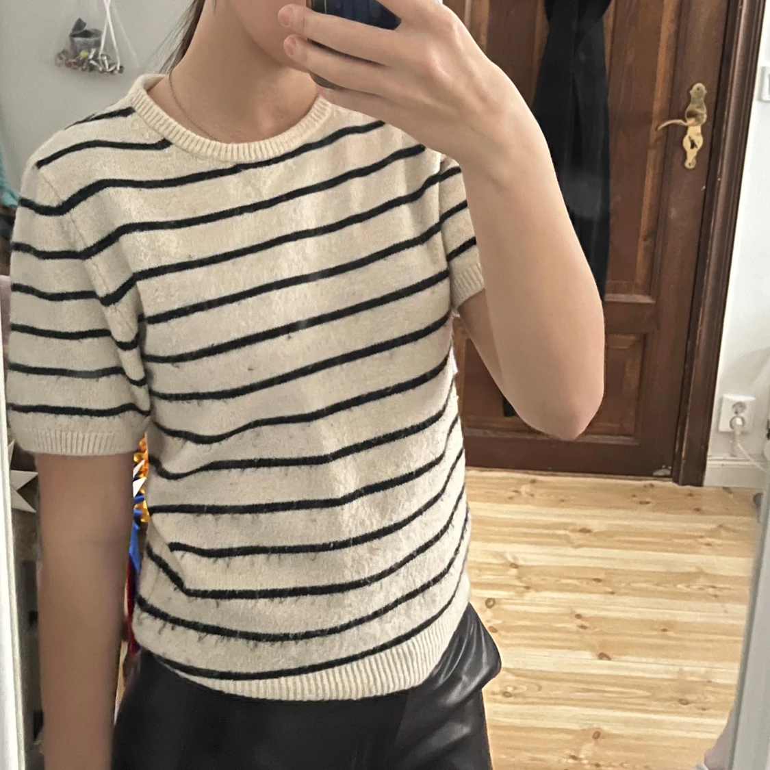 Randig kortärmad tröja