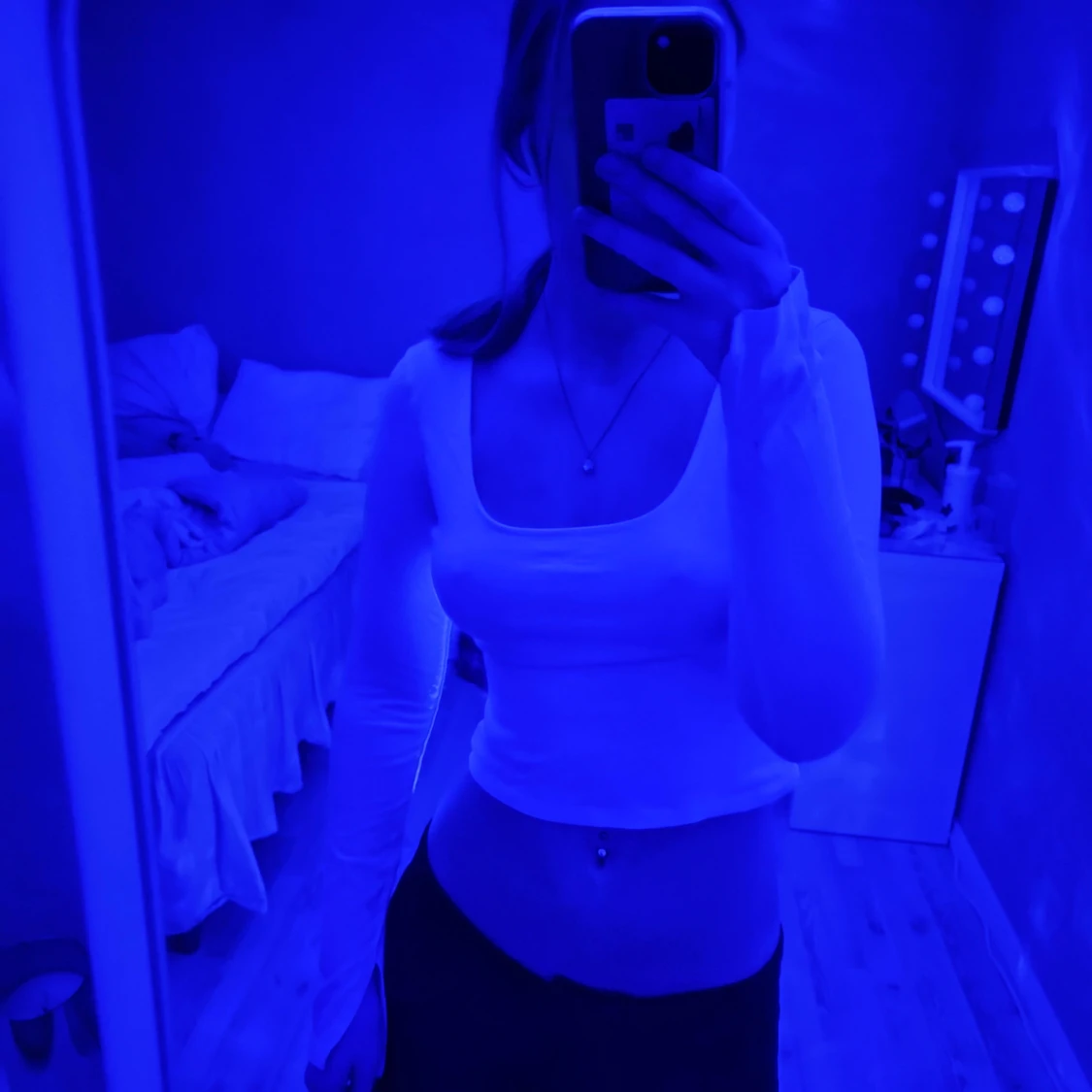 Vit långärmad topp från H&M - 1