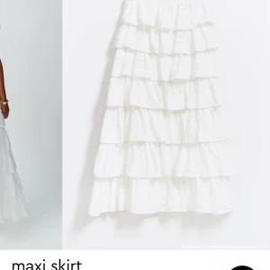 SÖKER❣️‼️Vit långkjol med volanger - SÖKER‼️embroderie maxi skirt från Gina tricot i storlek s🤩💋