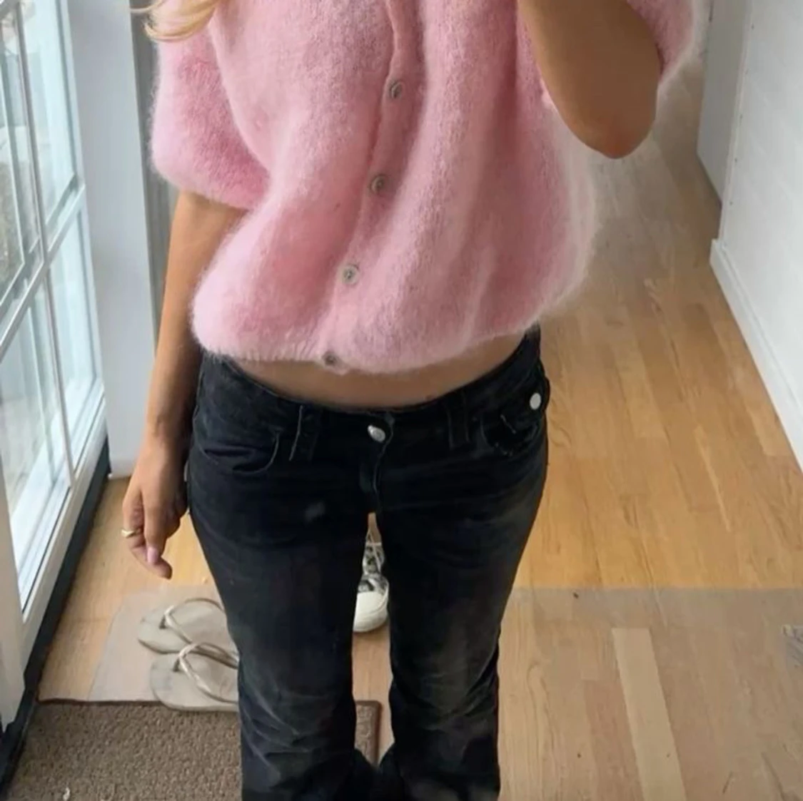 Svarta bootcut jeans - 90