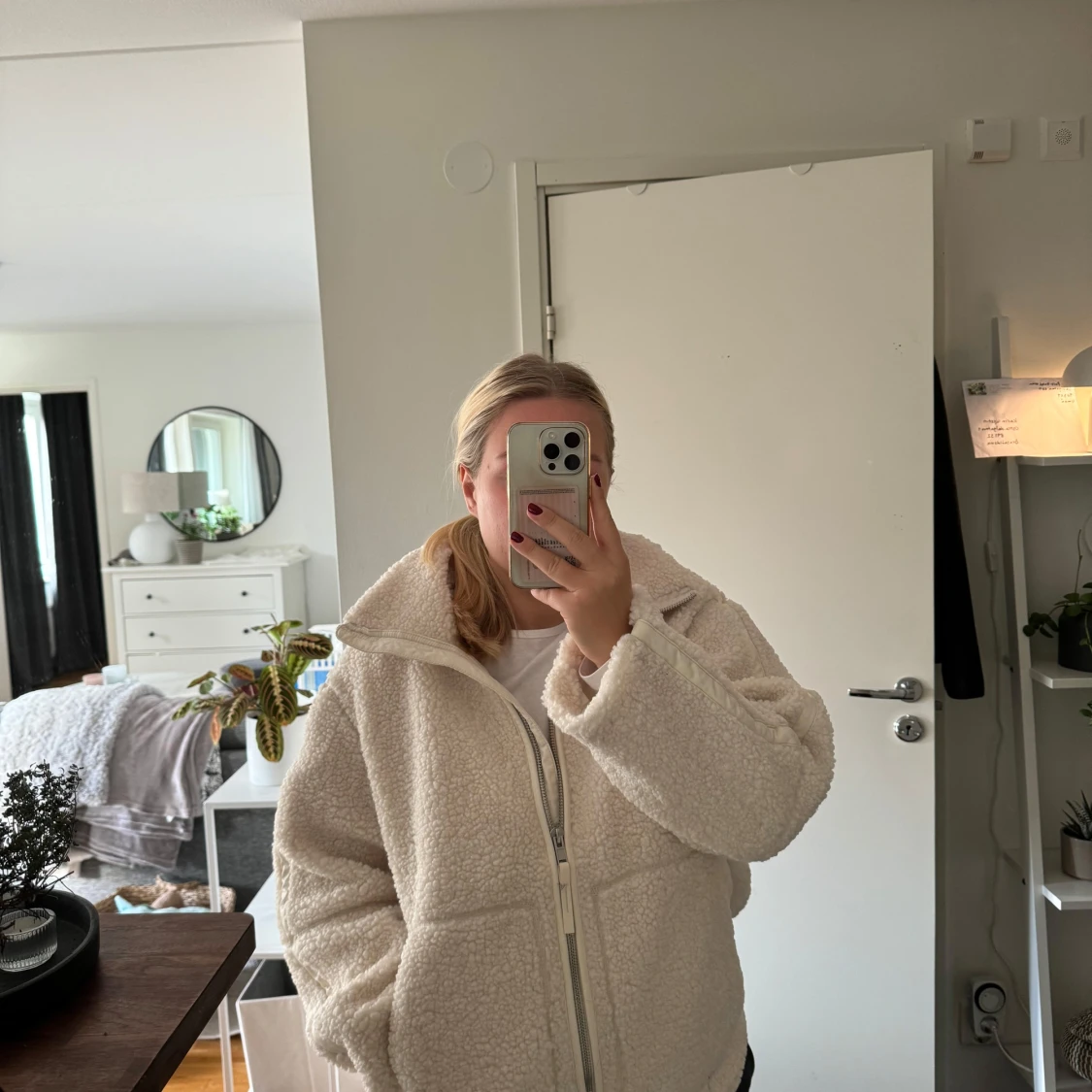 Vit teddyjacka  - 90