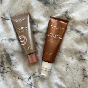 Bronze drops - En helt oöppnad L’Oréal lumi glotion i färg 903 medium glow och hickap bronze glow priming moisturizer som är använd till ca 50%. Köp en för 140 eller båda för 240🩷🩷