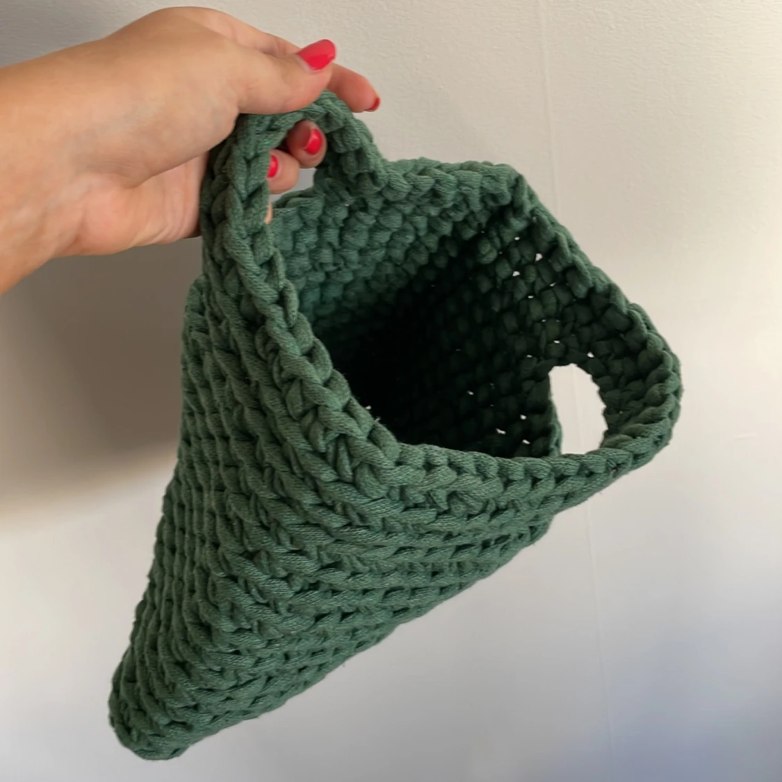 Virkad väska - Forest Green - 90