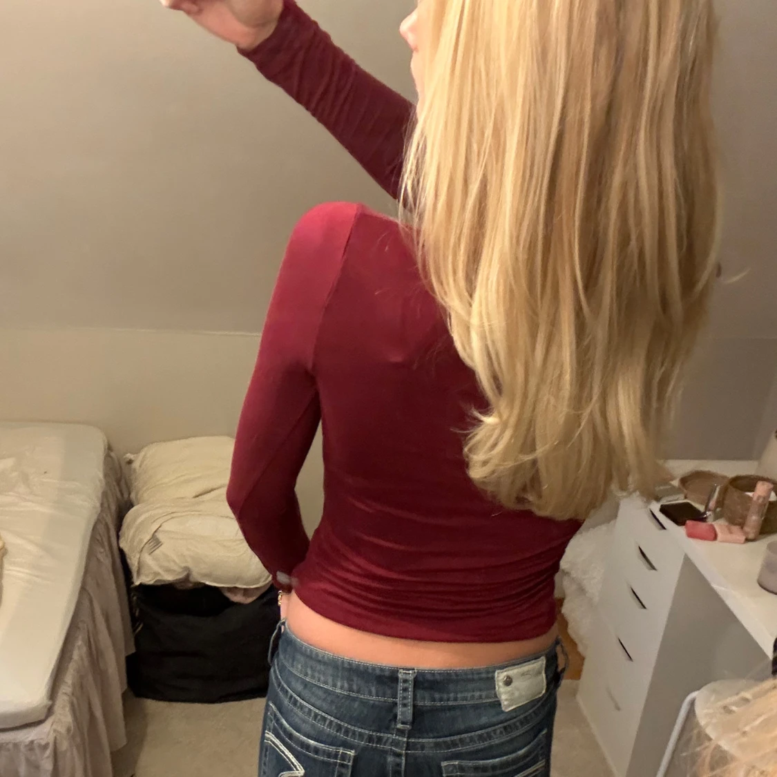 Vinröd långärmad topp - 3