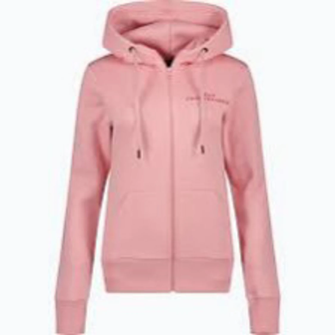 Rosa hoodie med dragkedja