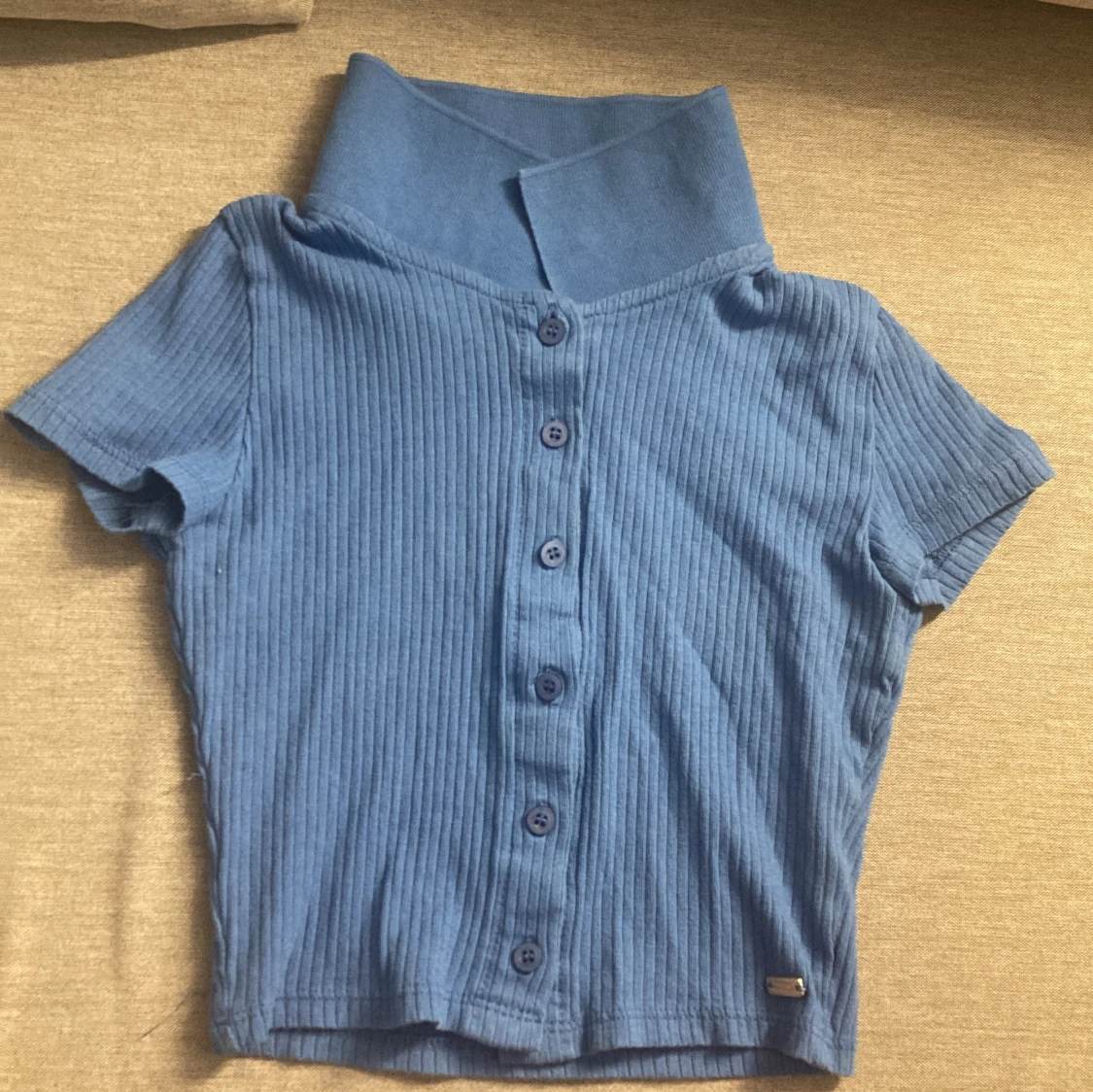 Blå ribbad topp från Pull&Bear - 90