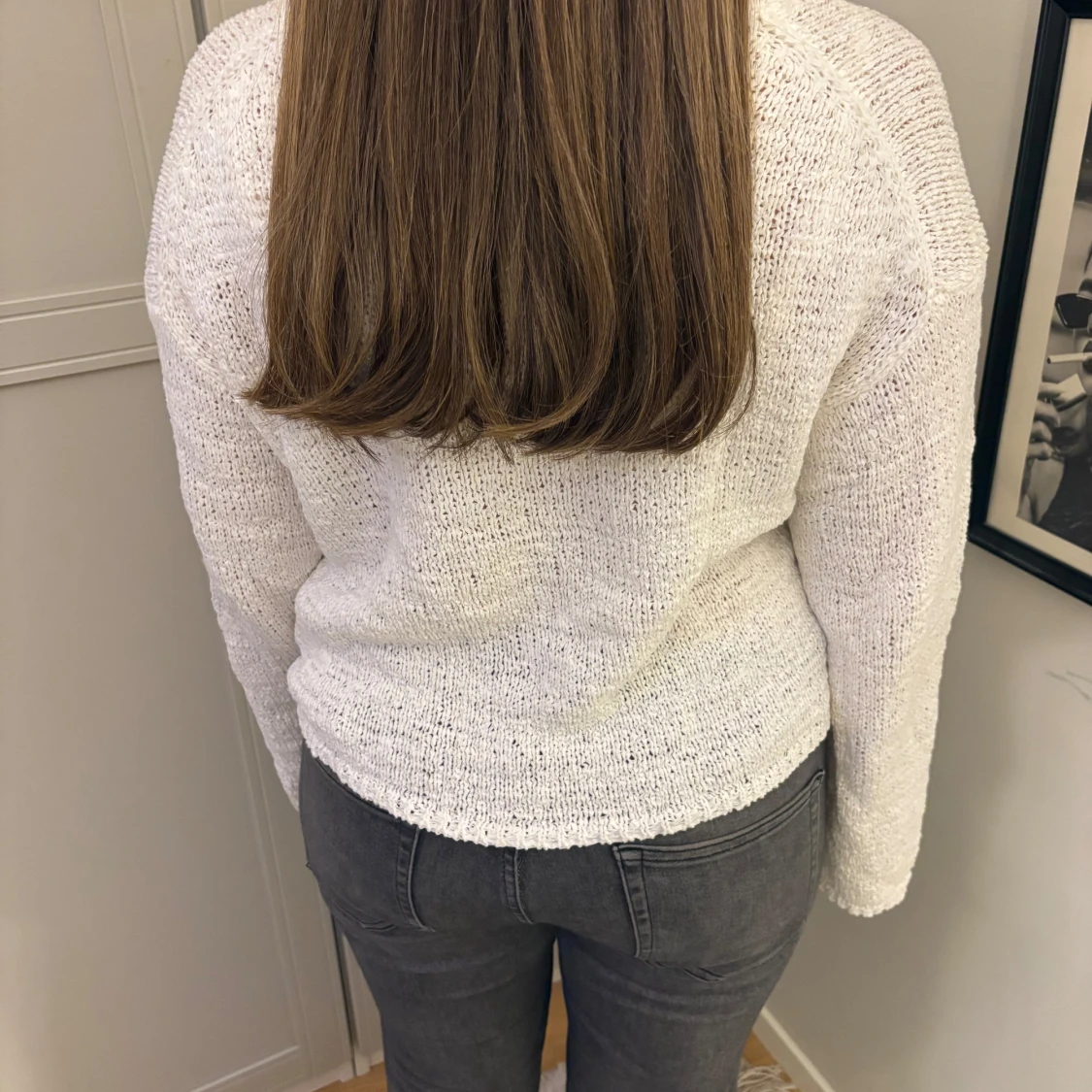 Vit stickad tröja - 90