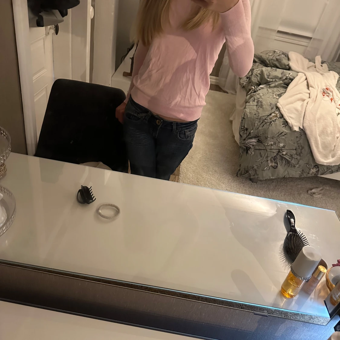 Rosa stickad tröja - 90