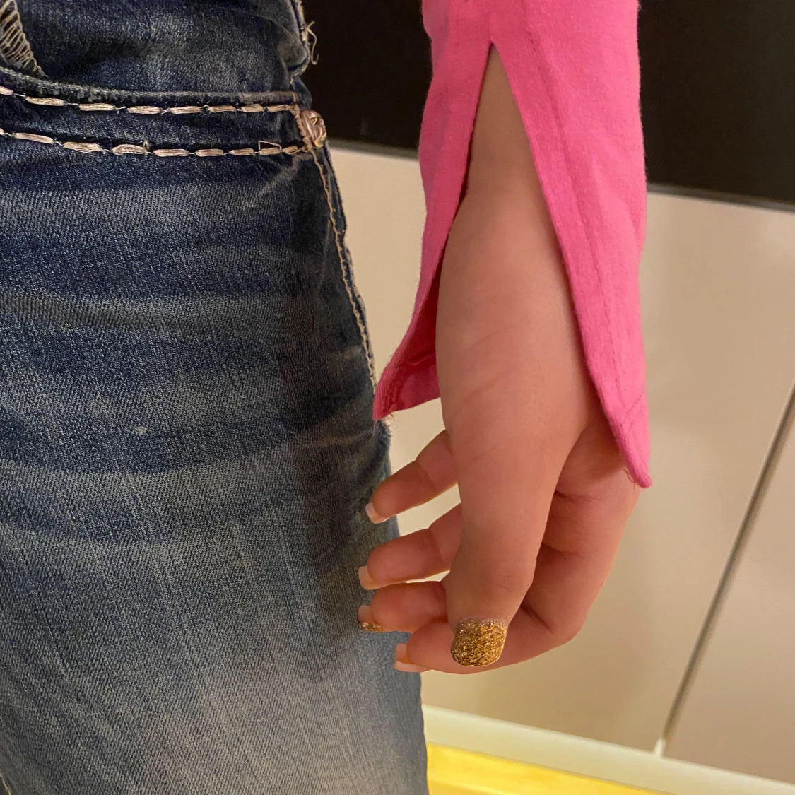 Y2k basic rosa topp - 91