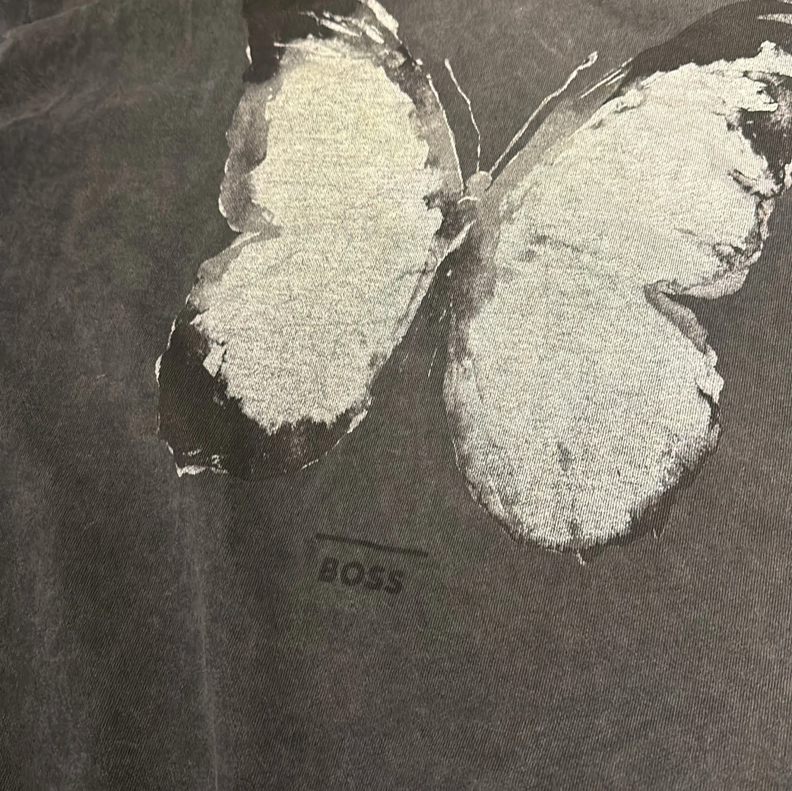 Grå sweatshirt med fjärilstryck från Boss - 91
