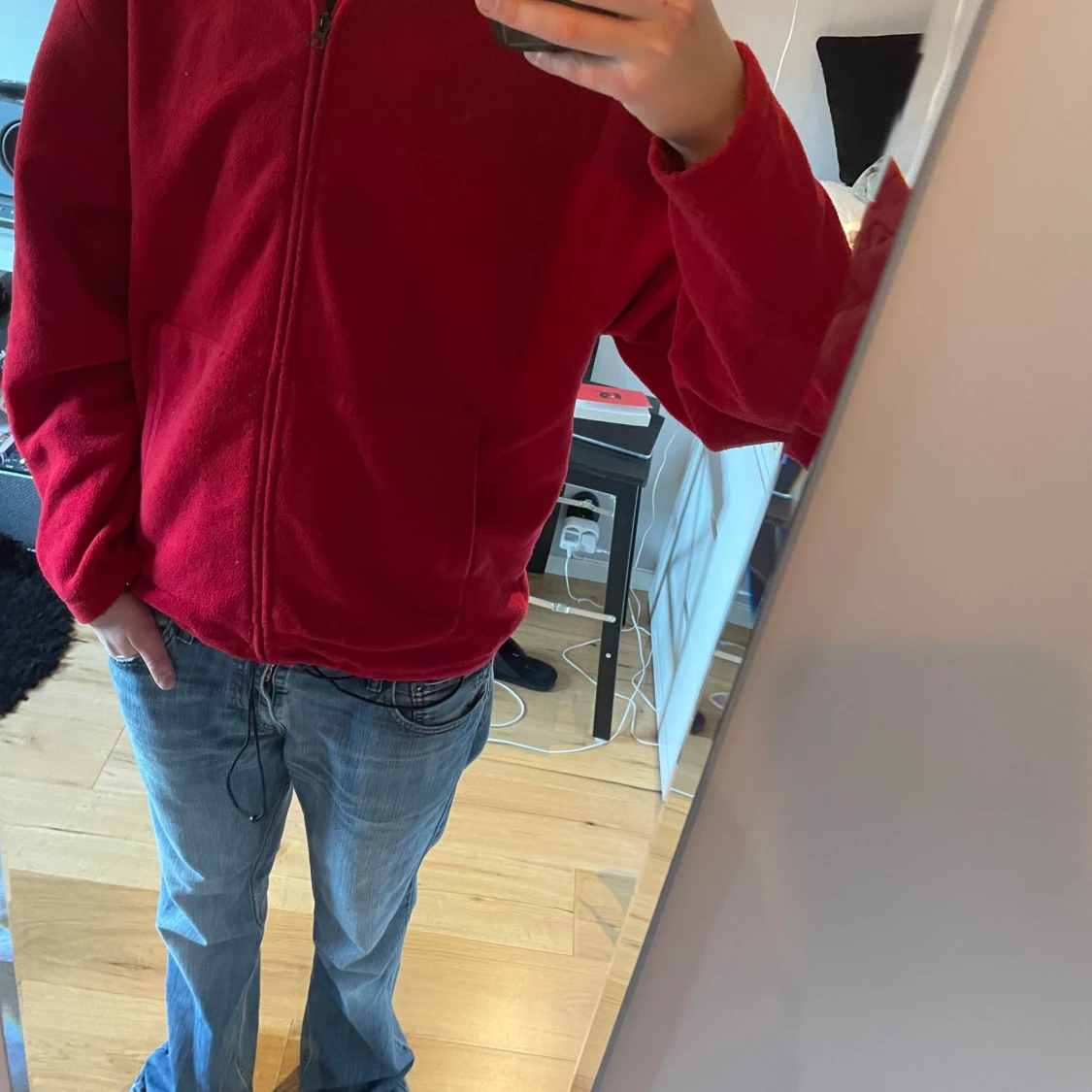 Röd fleece jacka från roundtree and yorke - 91