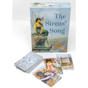 Sirens' Song - A fantastical deep?sea world awaits in this set of two complementary oracular decks, to be used in combination or alone.These beautiful decks invite us into a world inhabited by iridescent characters who lend their magic, myth, and tentacles(!) to every oracle reading. The result is as seductive and eternal as the legendary sirens’ song. Here, deep, arcane currents flow and animate the skeletons of those who came before and the guardians of those who are still to come - the keepers of our Unfolding Story. Hidden within these dark waters are secrets and sunken truths, some weighty, others as light as sea spray. This, dear diviner, must seem a strange and uncharted realm; but it teems with new life and unsung potential. Are you ready to take this voyage of discovery? This divination kit contains two oracles: a Kipper and a Lenormand. When used together they provide the highest, fullest degree of possible interpretation. Unlike tarot and oracle decks, which are read intuitively, Lenormand cards are read metaphorically, and Kipper cards are read quite literally. Lenormand deals with the outer world, and Kipper deals with the interpersonal.  The most common way to read Lenormand and Kipper is to treat the card meanings as words and read them in order. There can be a certain amount of intuition in how you approach the card meanings, but they have set meanings. The Kipper deck is not a card deck that has the capacity to address larger societal issues. It’s more on a personal level, aimed at the everyday realities of people’s lives, and it reflects both the highest and the lowest possibilities those lives can contain. It depicts people, societal roles, and personal states of being.  As for the card decks themselves, there are four additional cards in the Lenormand deck - an extra child, man, woman, and dog.  For the extra “dog” card, the image is a cat. For the Kipper deck, there are two extra marriage cards for all types of unions.  The companion book contains instructions to “create your deck of choice” by removing unwanted options and mixing and matching.
