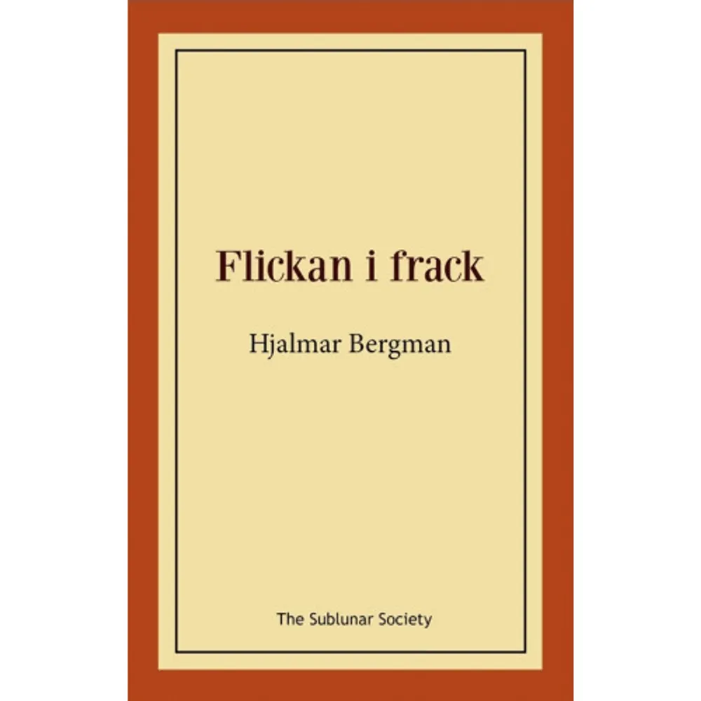 Hjalmar Bergman är en av svensk litteraturs stora berättare. Få har som han gett liv åt färgstarka persongallerier och udda öden. Flickan i frack, som utgavs första gången 1925, utgör inget undantag. Flickan i frack är en underhållande historia. I en lätt och lekande ton delger oss berättaren vad som händer en flicka som väljer att gå på en studentbal, i den svenska småstaden Wadköping, iklädd frack. Ett beslut som får oanade konsekvenser... Modern är död, fadern en betydande men missförstådd uppfinnare, brodern Curry stadens elegantaste yngling. Pojkvännen och greven Ludwig är mera kropp än hjärna, medan huvudpersonen, Katja, är mera hjärna än kropp. Hon är en modern kvinna. På djupet avhandlar berättelsen ämnen som låg i tiden: kvinnans ställning, kvinnans rätt till utbildning samt vådan av fördomars förtryck. Få verk andas så mycket tjugotal som detta.    Format Häftad   Omfång 98 sidor   Språk Svenska   Förlag The Sublunar Society   Utgivningsdatum 2018-08-27   ISBN 9789188221445  . Böcker.