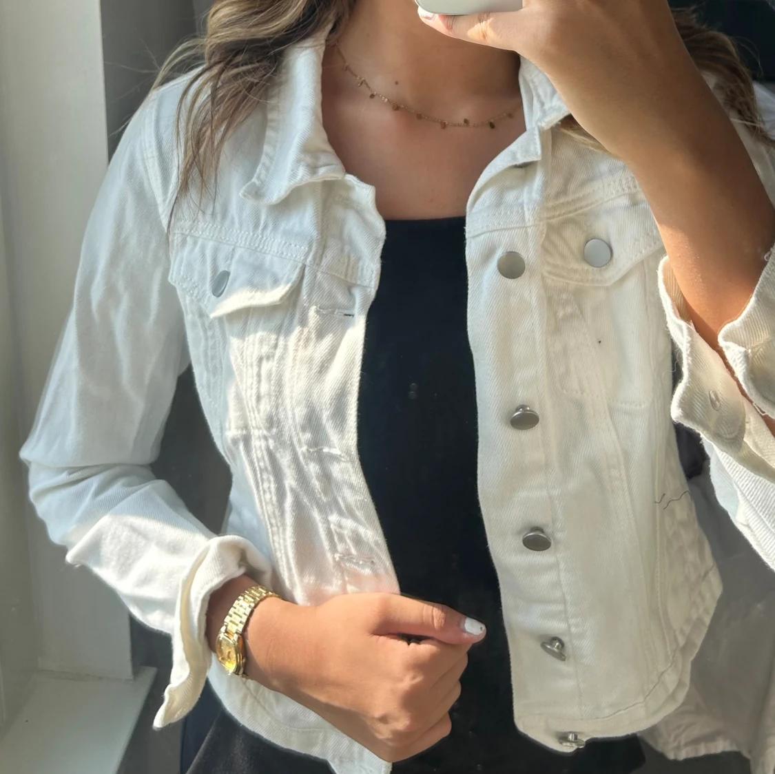 Vit jeansjacka xs - 91