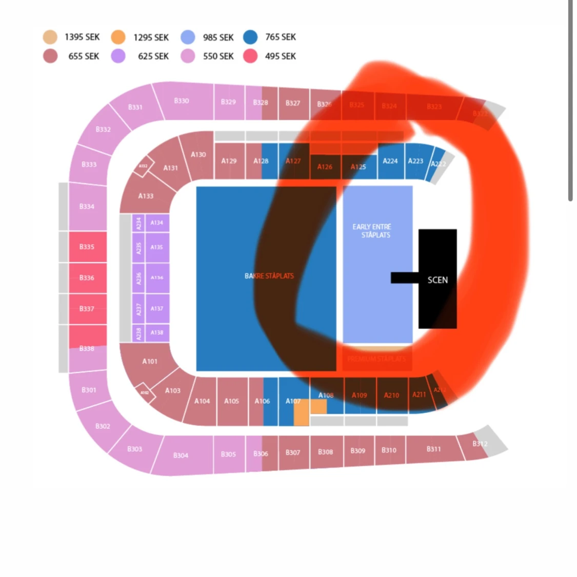 Två främre ståplats antwan - 90