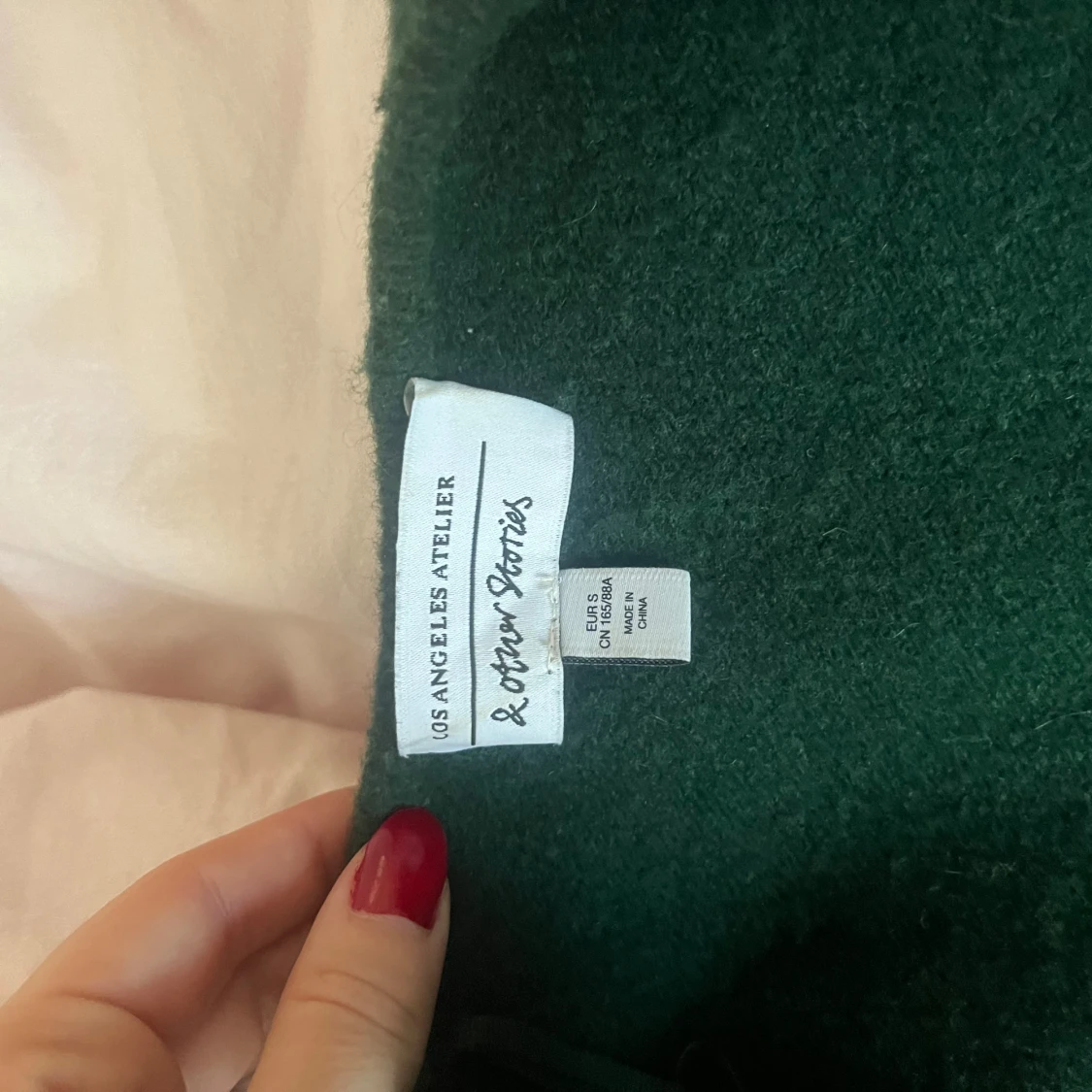 Mörkgrön omlottstickad tröja - 93