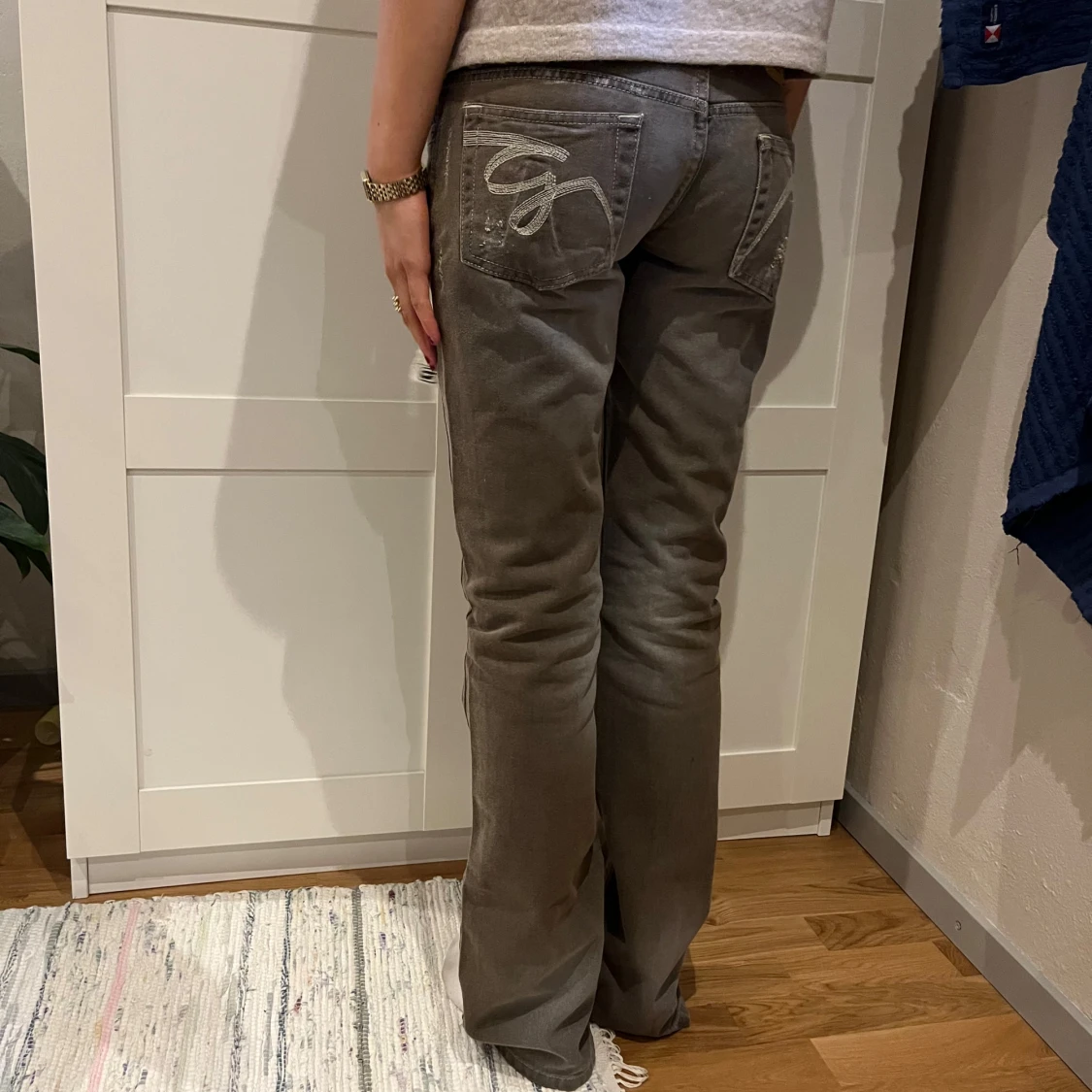 Grågrön bootcut jeans  - 2