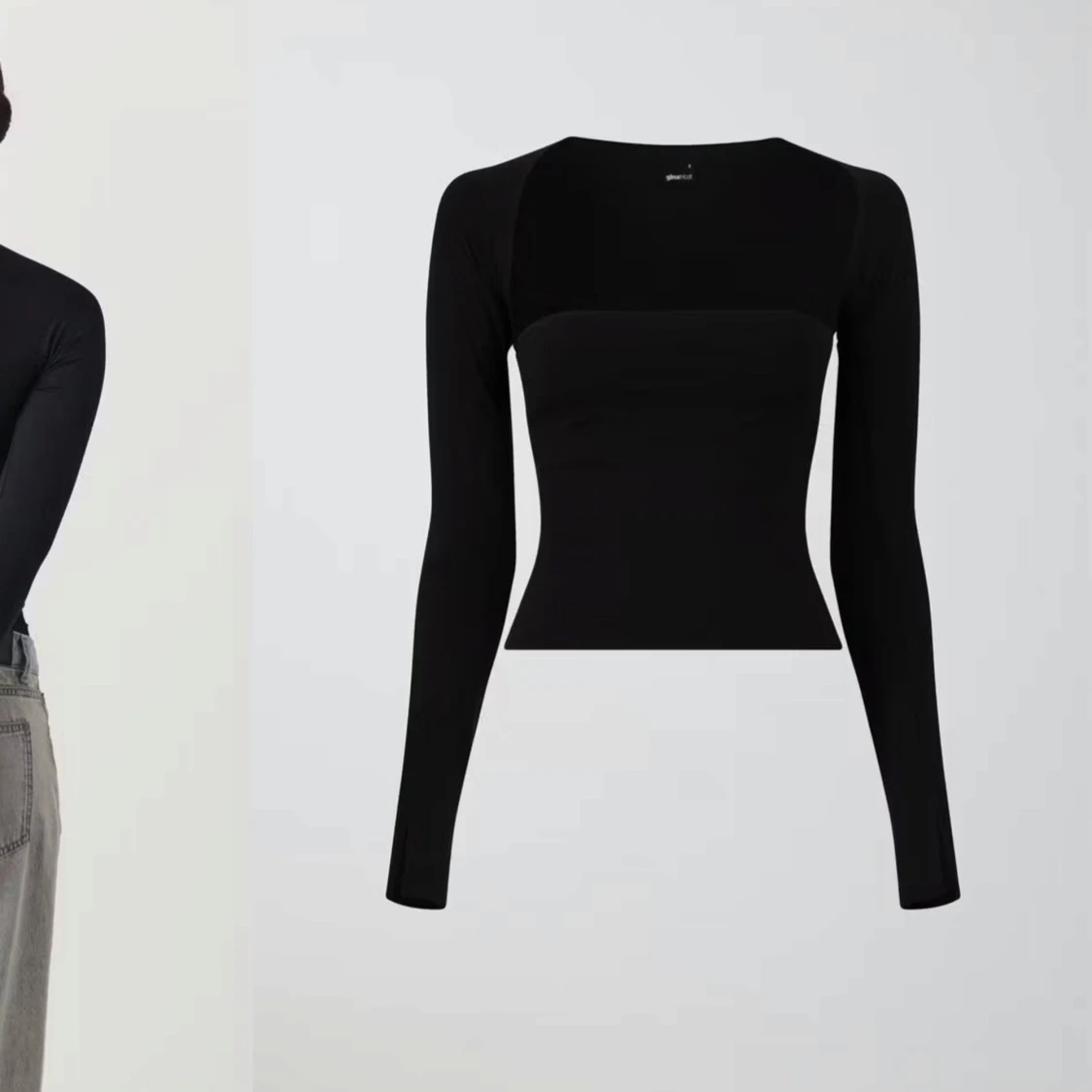 Svart långärmad topp från Gina Tricot - 1