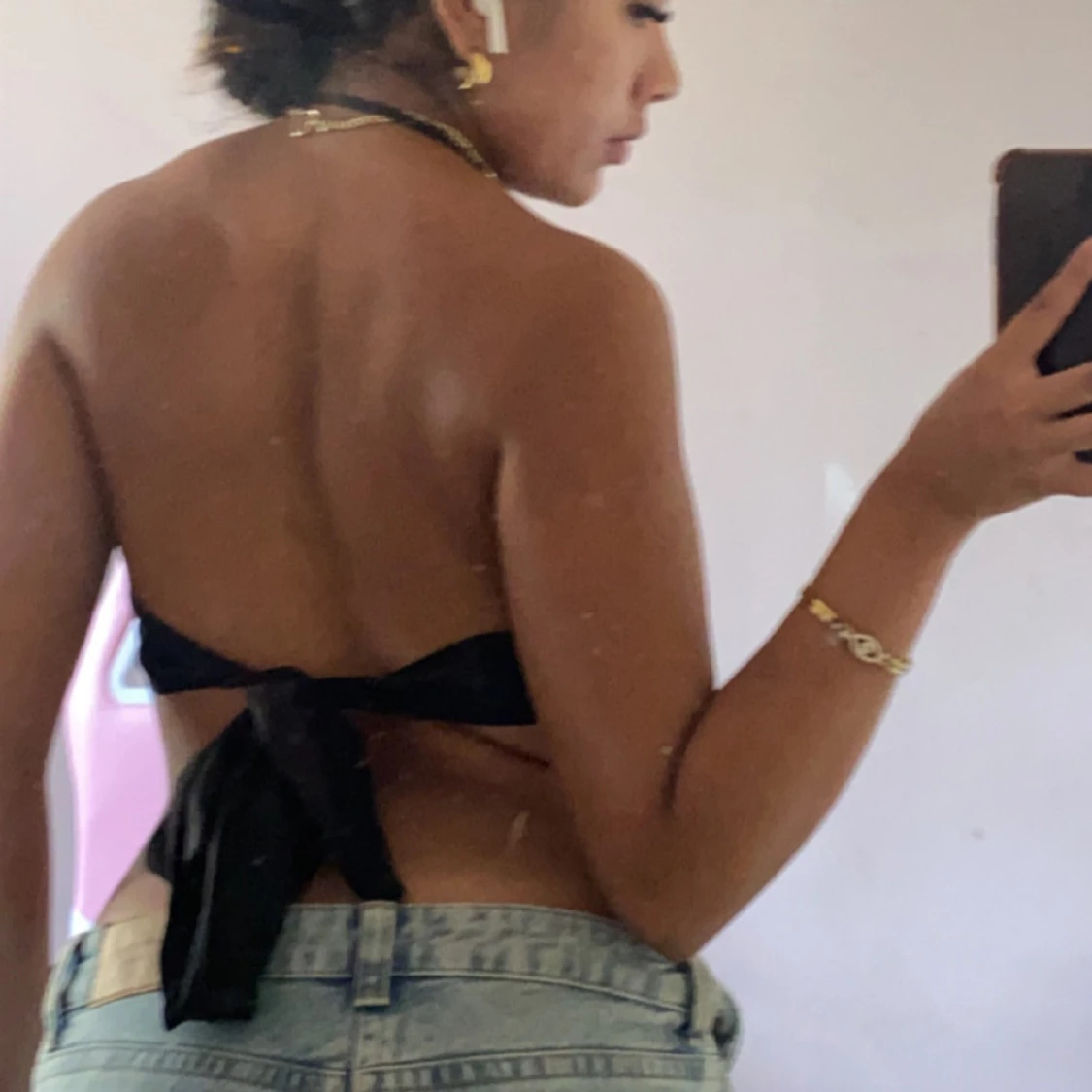 Svart backless topp - 92