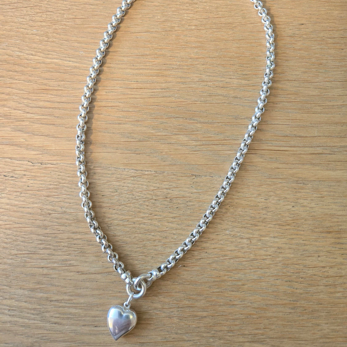 Ärtlänk med hjärta i sterling silver 925