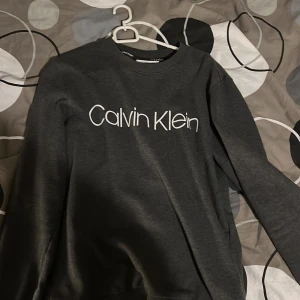 Grå sweatshirt från Calvin Klein - Säljer en stilren grå sweatshirt från Calvin Klein med deras ikoniska logga tryckt på bröstet. Tröjan är fortfarande i nytt skick och har bara används ett fåtal gånger.FRAKT INGÅR