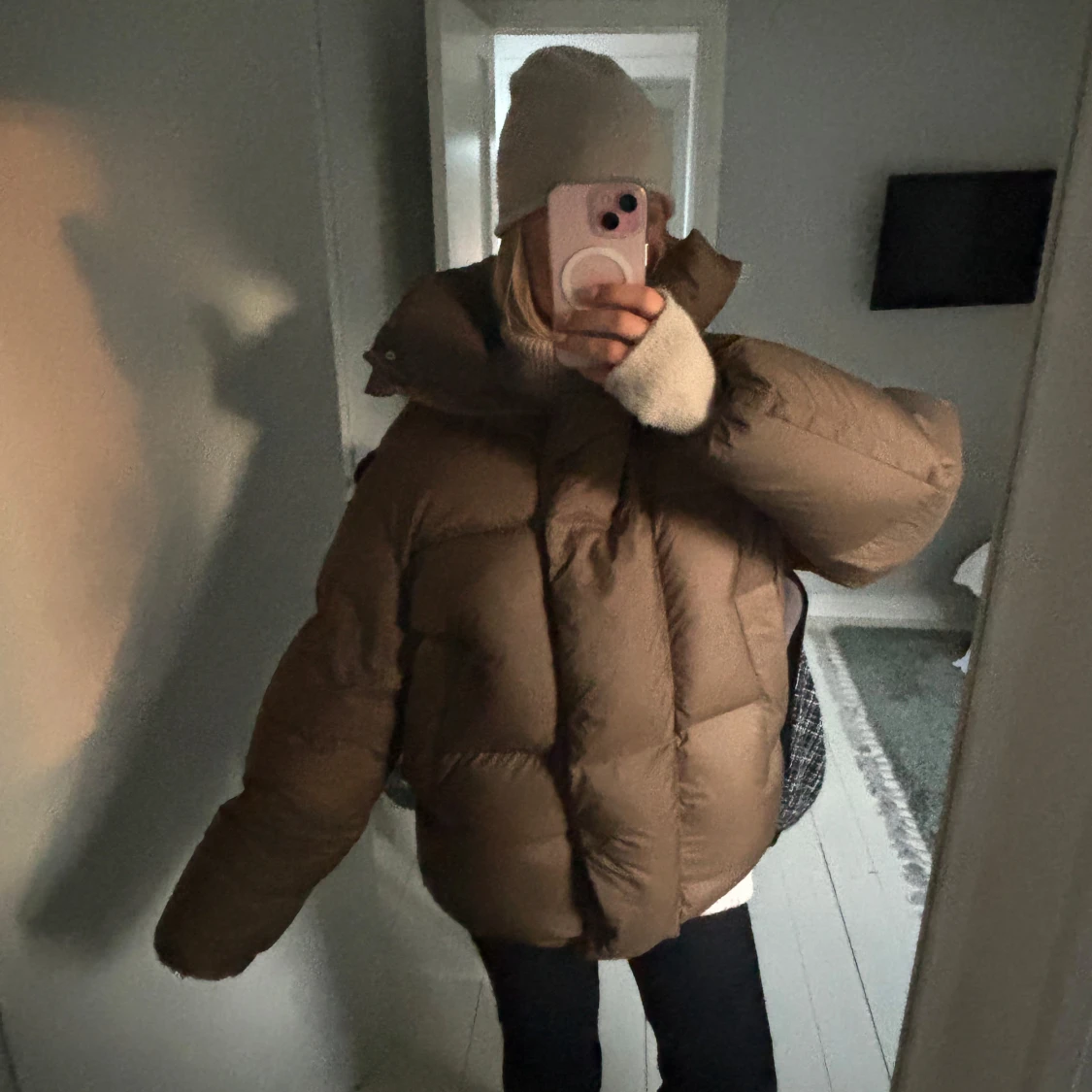 Brun dunjacka i storlek XS - 91