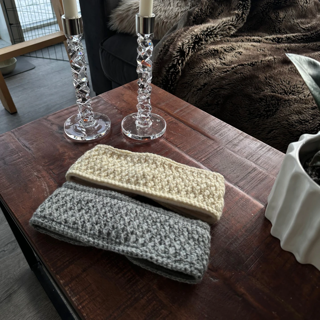 Virkade handgjorda pannband i valfri färg - 90