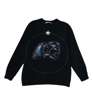 Givenchy Sweatshirt S  - Svart sweatshirt med tryck ”Monkey Brothers”. Rund halsringning. Lång ärm. Storlek S men känns oversized - mer om en M.  Mycket bra skick.  Den e lite övertvättad på baksidan (3dje bild) men inget som syns tydligt. 