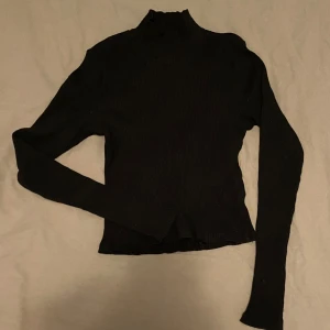 Svart ribbad polotröja från Bik Bok - Svart ribbad tunn långärmad från Bik Bok med hög hals.                                                                                Kolla gärna min profil, säljer mycket nu, allt i fint skick och till bra pris